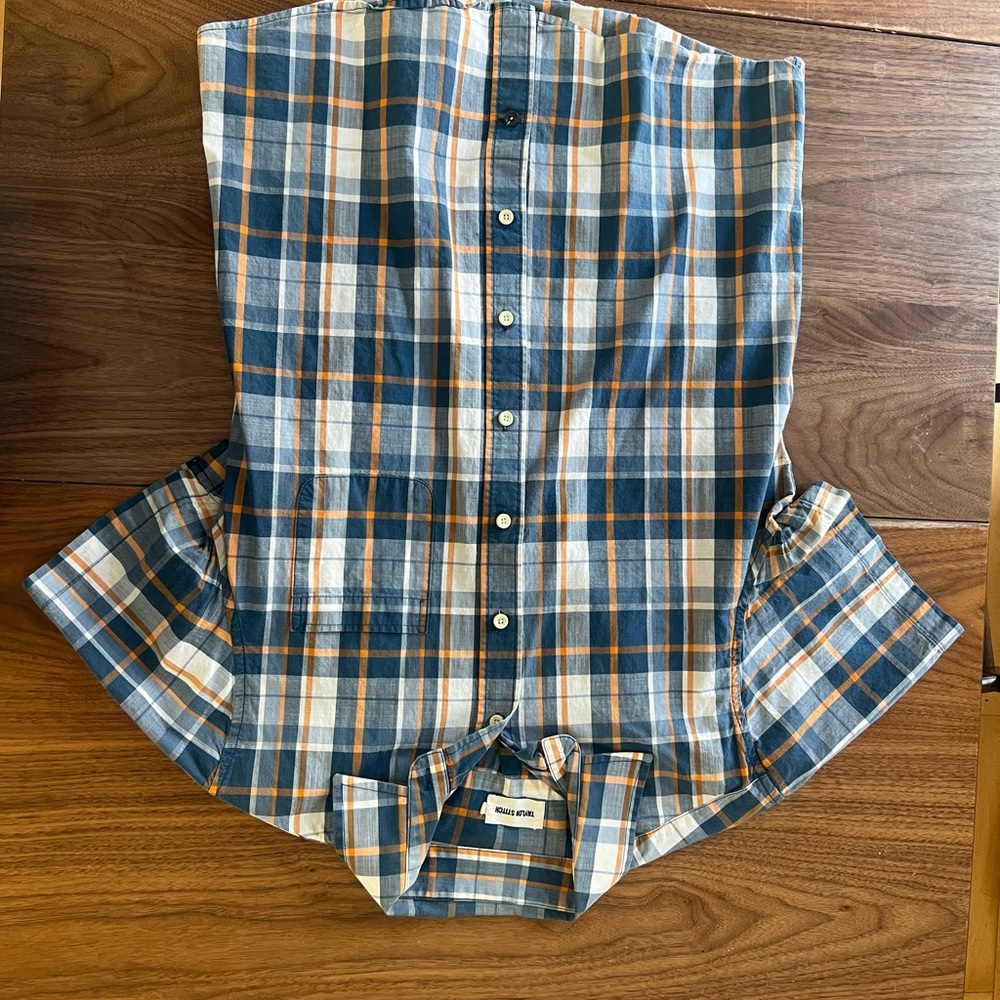 Taylor Stitch Blue and Orange Casual Button Down Shirt size 40
